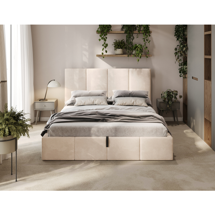 Günstiges Polsterbett Creme Schlafzimmer